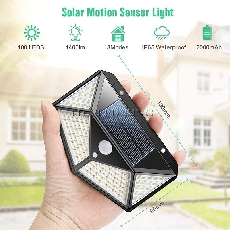 LAMPA SOLARNA 100 LED KINKIET SMD CZUJNIK RUCHU LAMPA SOLARNA 100 LED KINKIET SMD CZUJNIK RUCHU