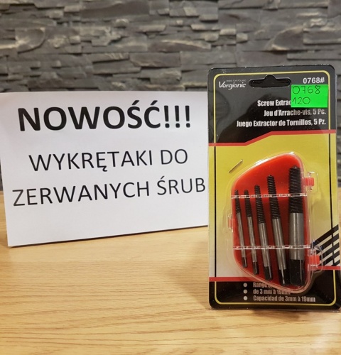 WYKRĘTAKI DO URWANYCH ZERWANYCH ŚRUB NAKRĘTEK 5 EL