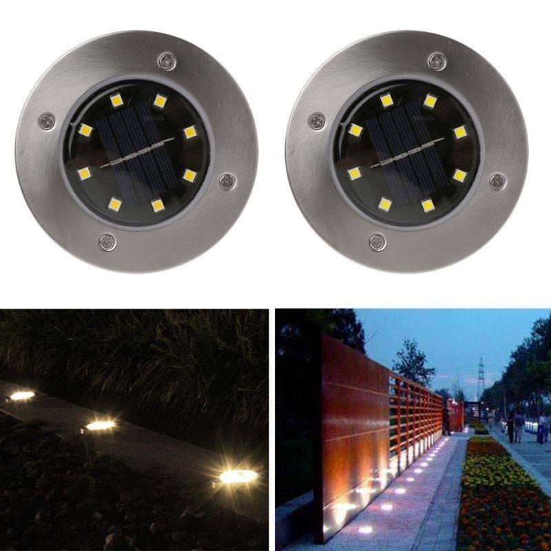 4 x LAMPA SOLARNA LED WBIJANA W ZIEMIĘ DISK 4 x LAMPA SOLARNA LED WBIJANA W ZIEMIĘ DISK