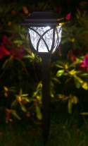 LAMPA SOLARNA LED OGRODOWA LATARENKA wbijana solar 45 cm ozdoba kryształ