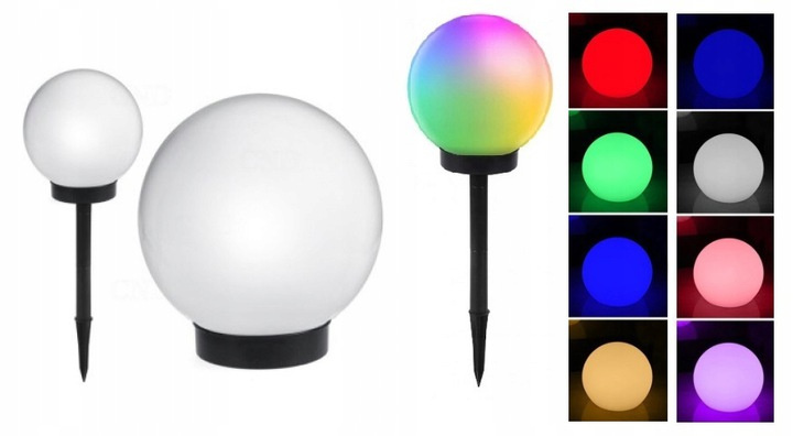 Lampa SOLARNA LED ogrodowa solar KULA 10 cm (RGB) 3 szt Lampa SOLARNA LED ogrodowa solar KULA 10 cm (RGB) 3 szt