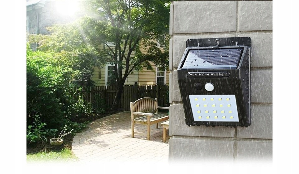 Lampa solarna 20 LED z czujnikiem ruchu i zmierzchu Lampa solarna 20 LED z czujnikiem ruchu i zmierzchu
