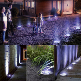Lampki Gruntowe Solarne 8LED DISK