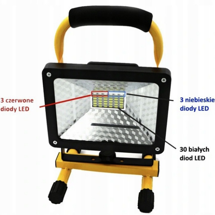 HALOGEN PRZENOŚNY 2X LED SMD AKUMULATOROWY MOC 50W HALOGEN PRZENOŚNY 2X LED SMD AKUMULATOROWY MOC 50W
