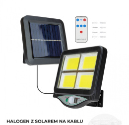 2 x Halogen solar 128 LED na kablu 5m + pilot - 2 szt