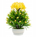 Sztuczne kwiaty wiosenne w doniczce - żółty