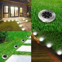 12 X LAMPKI SOLARNE 8LED DISK LIGHT GRUNTOWE OGRODOWE NAJAZDOWE