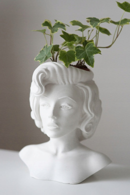 OSŁONKA donica doniczka MARILYN MONROE biała MAT