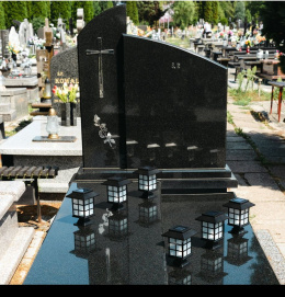 Znicz nowoczesny lampion solarny na cmentarz pomnik nagrobek - WITRAŻYK nr2