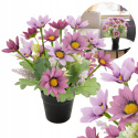 Kwiaty sztuczne słonecznik fiolet w doniczce bukiet ozdoba kompozycja