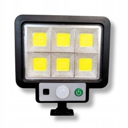 Lampa solarna LED COB 100lm 15W + czujnik ruchu/zmierzchu ogrodowa IP44