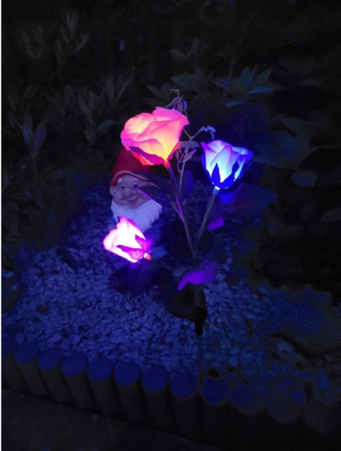 Lampa Solarna Wbijana RÓŻA LED Do Ogrodu Kwiat SOLARNY zmienia kolory RGB Lampa Solarna Wbijana RÓŻA LED Do Ogrodu Kwiat SOLARNY zmienia kolory RGB