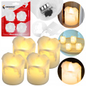 ŚWIECZKI LED TEALIGHT 4 SZT. ŚWIECA WKŁAD DO ZNICZA DEKORACJA WITRAŻ