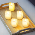 ŚWIECZKI LED TEALIGHT 4 SZT. ŚWIECA WKŁAD DO ZNICZA DEKORACJA WITRAŻ