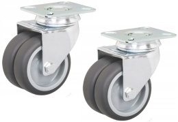 2 x KOŁO 50 mm 80KG KÓŁKO PODWÓJNE TANDEM ZESTAW JEZDNY KÓŁKA NIEBRUDZĄCE CICHE