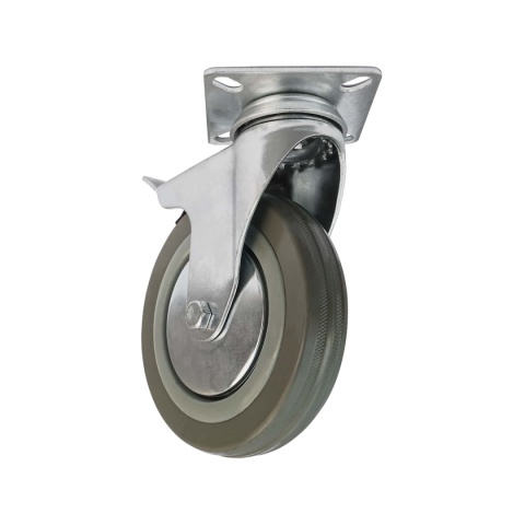 4 x KOŁO SKRĘTNE Z HAMULCEM 75 mm 60 kg OBROTOWE CICHE NIEBRUDZĄCE CYNKOWANE