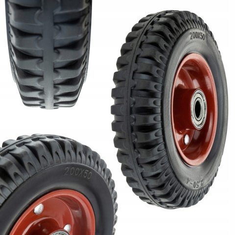 Zestaw 4 x Koło 8'' 200x50 2.50-4 do Wózka, Taczki, Maszyn Łożyska Pełne