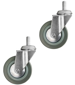 2 x Koło Skrętne Bez Hamulca 50 mm 25 kg Mocowane Na Śrubę Niebrudzące Obrotowe