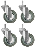 4 x Koło Skrętne Bez Hamulca 50 mm 25 kg Mocowane Na Śrubę Niebrudzące Obrotowe
