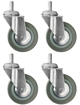 4 x Koło Skrętne Bez Hamulca 50 mm 25 kg Mocowane Na Śrubę Niebrudzące Obrotowe