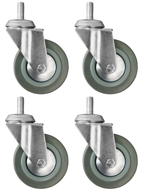 4 x Koło Skrętne Bez Hamulca 50 mm 25 kg Mocowane Na Śrubę Niebrudzące Obrotowe