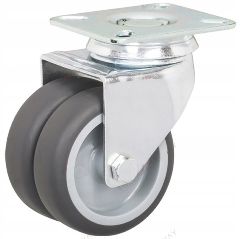 2 x KOŁO 50 mm 80KG KÓŁKO PODWÓJNE TANDEM ZESTAW JEZDNY KÓŁKA NIEBRUDZĄCE CICHE