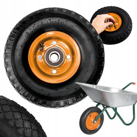 Zwstaw 2 x KOŁO DO TACZKI WÓZKÓW TRANSPORTOWYCH MASZYN 4PR 260x85 3.00-4 MOCNE