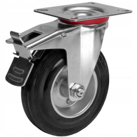 4 x KOŁO OBROTOWE 125mm z Hamulcem , KÓŁKO WÓZKA 5"Uchwyt Mocne