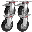 4 x KOŁO OBROTOWE 125mm z Hamulcem , KÓŁKO WÓZKA 5"Uchwyt Mocne