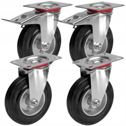 4 x KOŁO OBROTOWE 125mm z Hamulcem , KÓŁKO WÓZKA 5