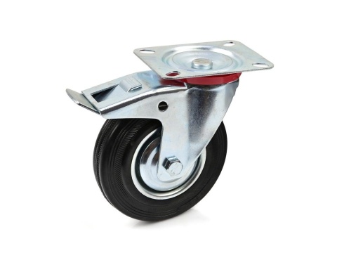 4 x KOŁO OBROTOWE 125mm z Hamulcem , KÓŁKO WÓZKA 5"Uchwyt Mocne