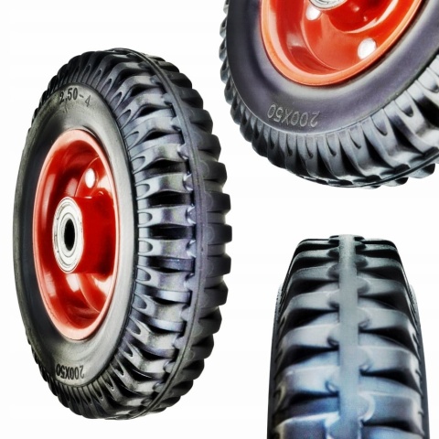 2 xKOŁO PEŁNE MOCNE DO WÓZKA TACZKI KOSIARKI 200x50 160KG BEZDĘTKOWE