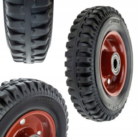 2 xKOŁO PEŁNE MOCNE DO WÓZKA TACZKI KOSIARKI 200x50 160KG BEZDĘTKOWE