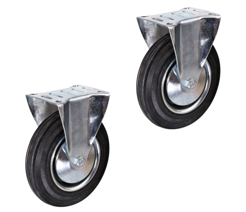 Zestaw 2 x Kółko stałe 125mm koło wózka gumowe