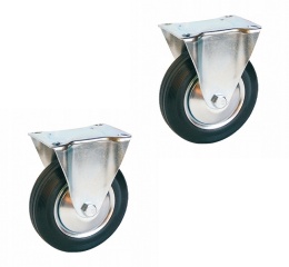 Zestaw 2 x Kółko stałe 75mm koło gumowe wózka