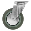 2 xKoło skrętne bez hamulca 75 mm 60 kg szare ciche niebrudzące cynkowane