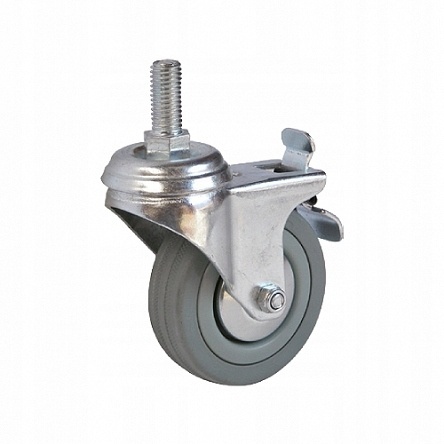 2 x Koło skrętne z hamulcem 50 mm 25 kg Niebrudzące Cynkowane Ciche na Srubę