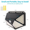 4 x LAMPA SOLARNA 100 LED KINKIET czujnik ruchu