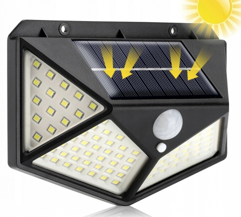 4 x LAMPA SOLARNA 100 LED KINKIET czujnik ruchu