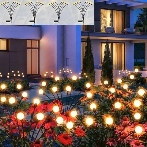 1 x LAMPA SOLARNA OGRODOWA OZDOBNA WBIJANA KULKI 6 LED CZUJNIK ZMIERZCHU