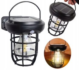 Lampa VINTAGE LAMPION KINKIET SOLARNY E27 LOFT RETRO ŻARÓWKA CAMPING LED