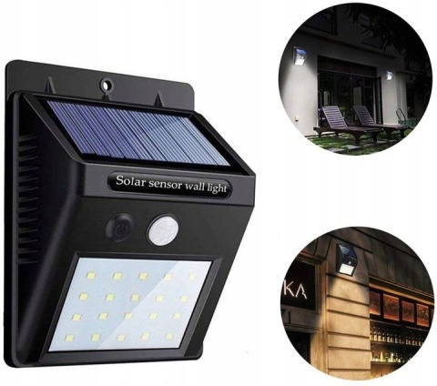 2 x Lampa solarna 20 LED z czujnikiem ruchu
