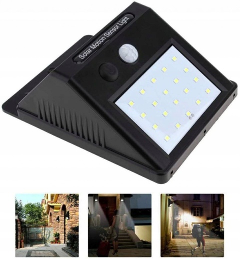 4 x Lampa solarna 20 LED z czujnikiem ruchu