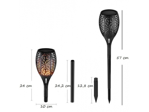 4 szt Lampa solarna ogrodowa LED Pochodnia 58 cm Duża