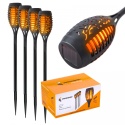 6 x Lampa solarna ogrodowa LED Pochodnia Płomień Imitacja 52 cm