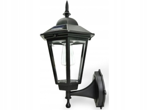 Lampa solarna retro kinkiet LED z czujnikiem ruchu CZARNA