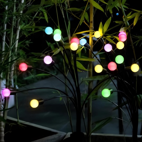Lampa solarna wbijana 6xLED Kulki RGB Kolorowe 70cm Piękne