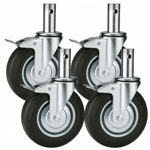 4xMOCNE KÓŁKA DO RUSZTOWAN 200mm 740kg 2X HAMULCEM 2XKOŁA OBROTOWE SKRĘTNE 4xMOCNE KÓŁKA DO RUSZTOWAN 200mm 740kg 2X HAMULCEM 2XKOŁA OBROTOWE SKRĘTNE
