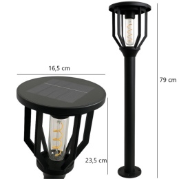 Ogrodowa Solarna lampa zewnętrzna 79 cm słupek IP65 biała ciepła
