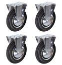 Zestaw 4 x Kółko stałe 125mm koło wózka gumowe